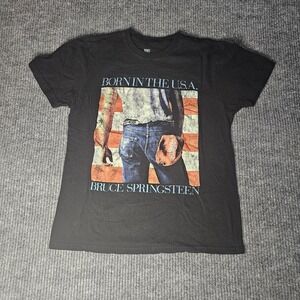 Bruce Springsteen Shirt Mens Small Black Born In The USA Tour 84 85 Graphic Tee